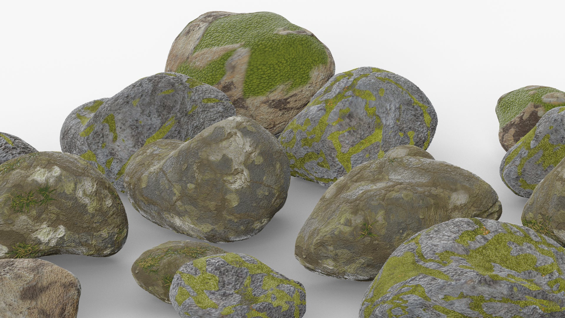 rocks pbr 3d model blender obj