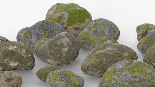rocks pbr 3d model blender obj