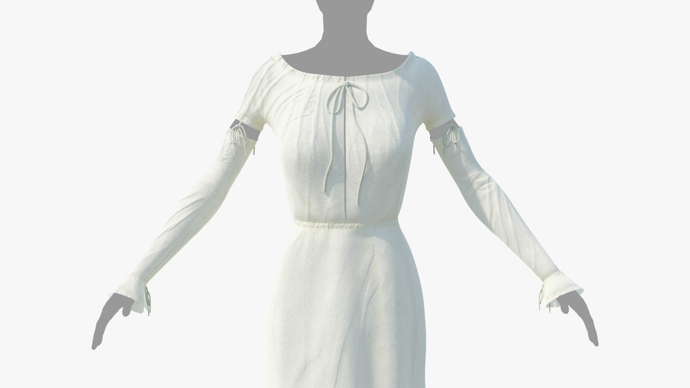 Medieval linen undergarment (bodice). Low-poly 3D model for Blender, OBJ and PBR textures.