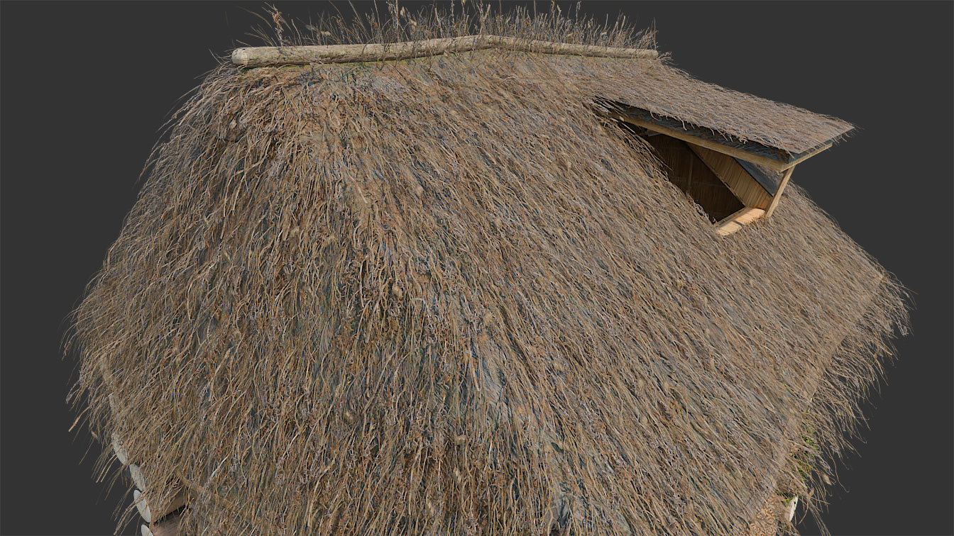 Medieval thatched roof  3d model for Blender and OBJ with PBR textures and low polycount