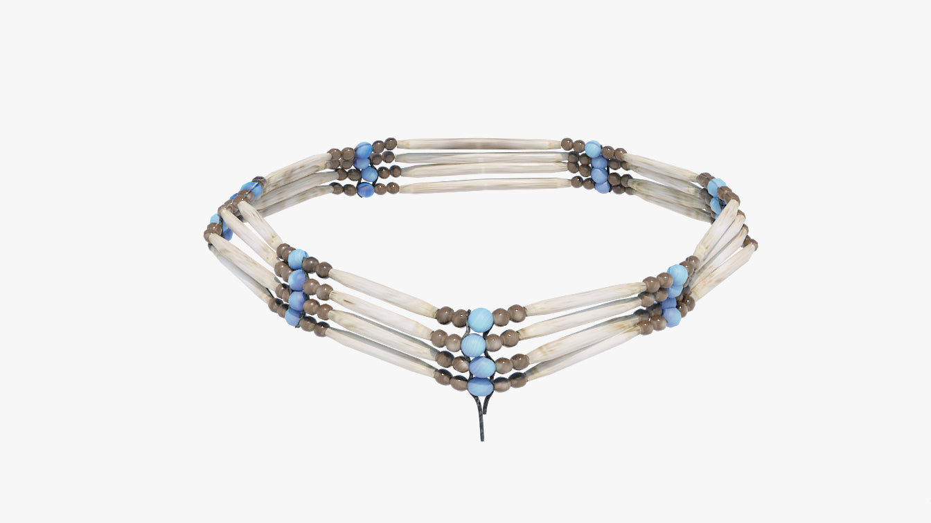Native American style necklace low-poly 3D model for Blender and OBJ with PBR textures