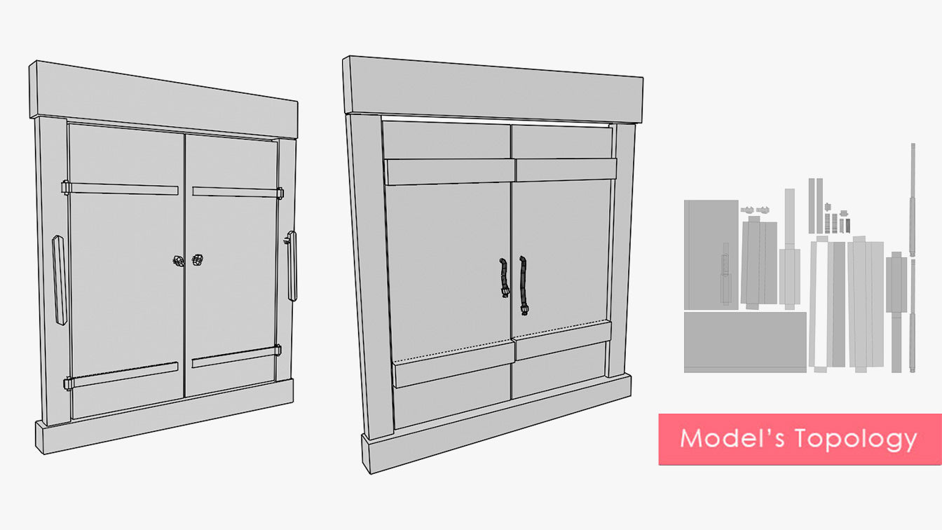 50 Medieval Fantasy Doors & Windows Collection