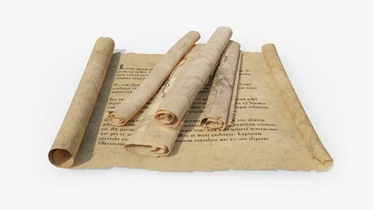 parchment rolls papyrus letters and maps medieval fantasy 3d model blender obj