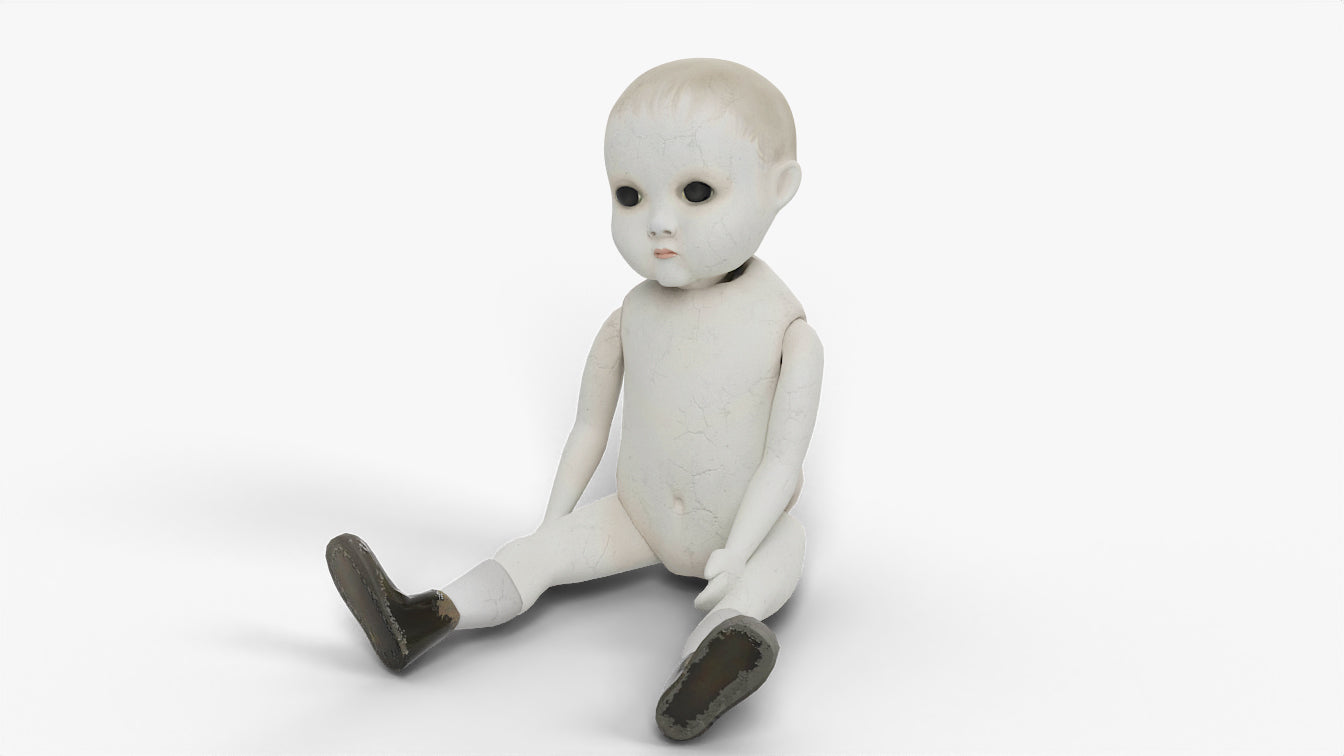 Victorian baby doll porcelain 3d model for Blender and OBJ with low polycount and PBR textures