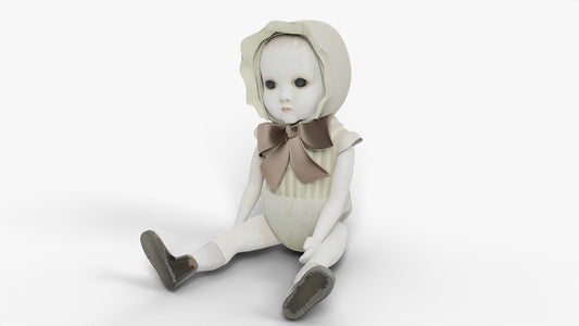 Victorian baby doll porcelain 3d model for Blender and OBJ with low polycount and PBR textures