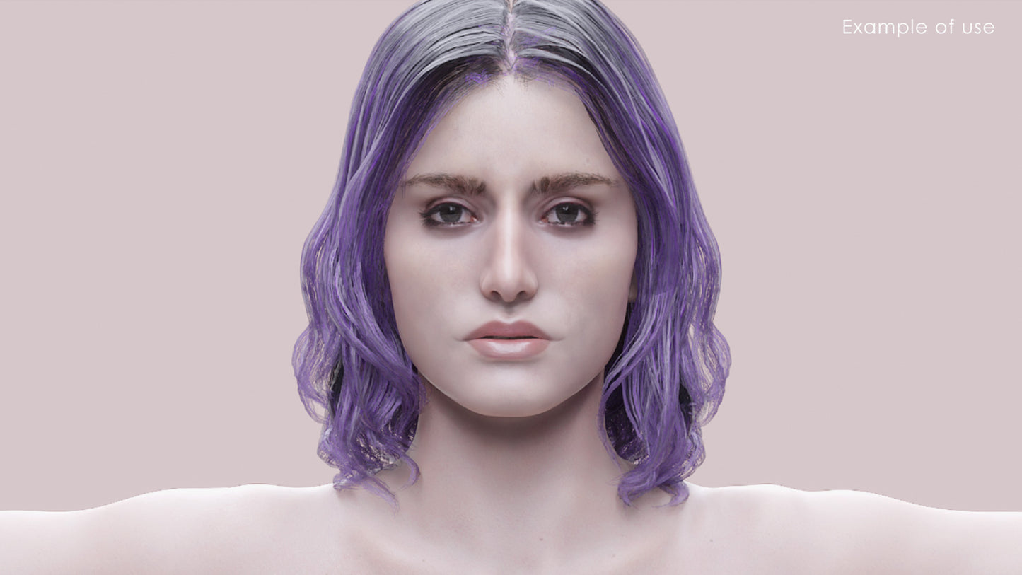 Wavy Shoulder Height Hair | Mesh Cards |