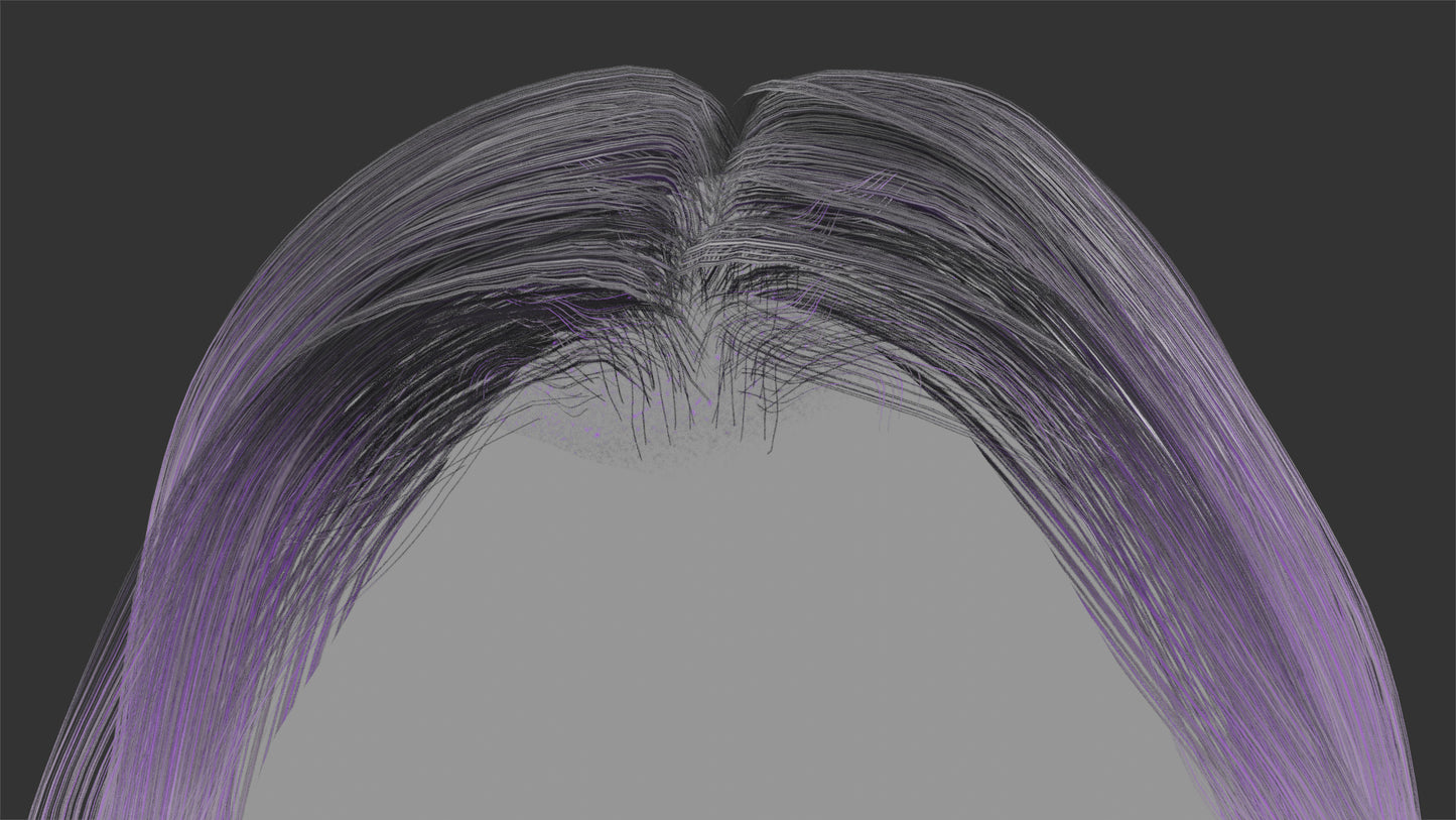 Wavy Shoulder Height Hair | Mesh Cards |
