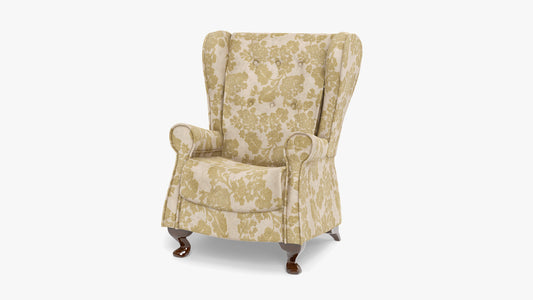 Wing chair leather and fabric 3d model for Blender and OBJ with PBR textures and low Polycount