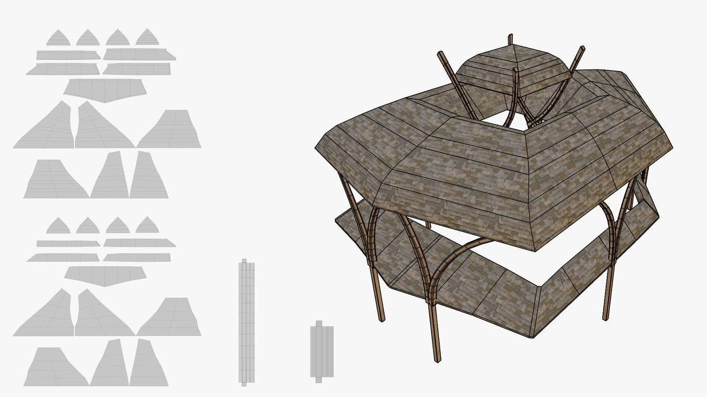 Medieval Fantasy House Shingle Roof