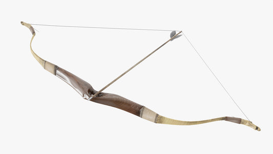 Bow and arrow low-poly 3D model for Blender and OBJ with PBR textures