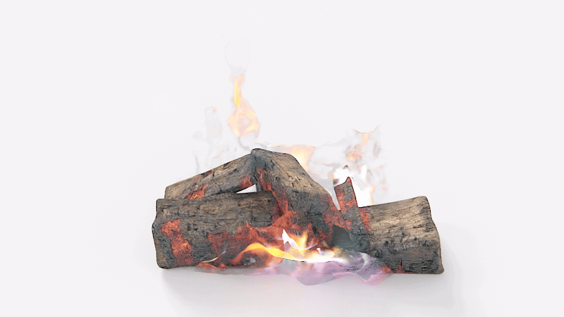 Burning Lumber (Animated Flames)
