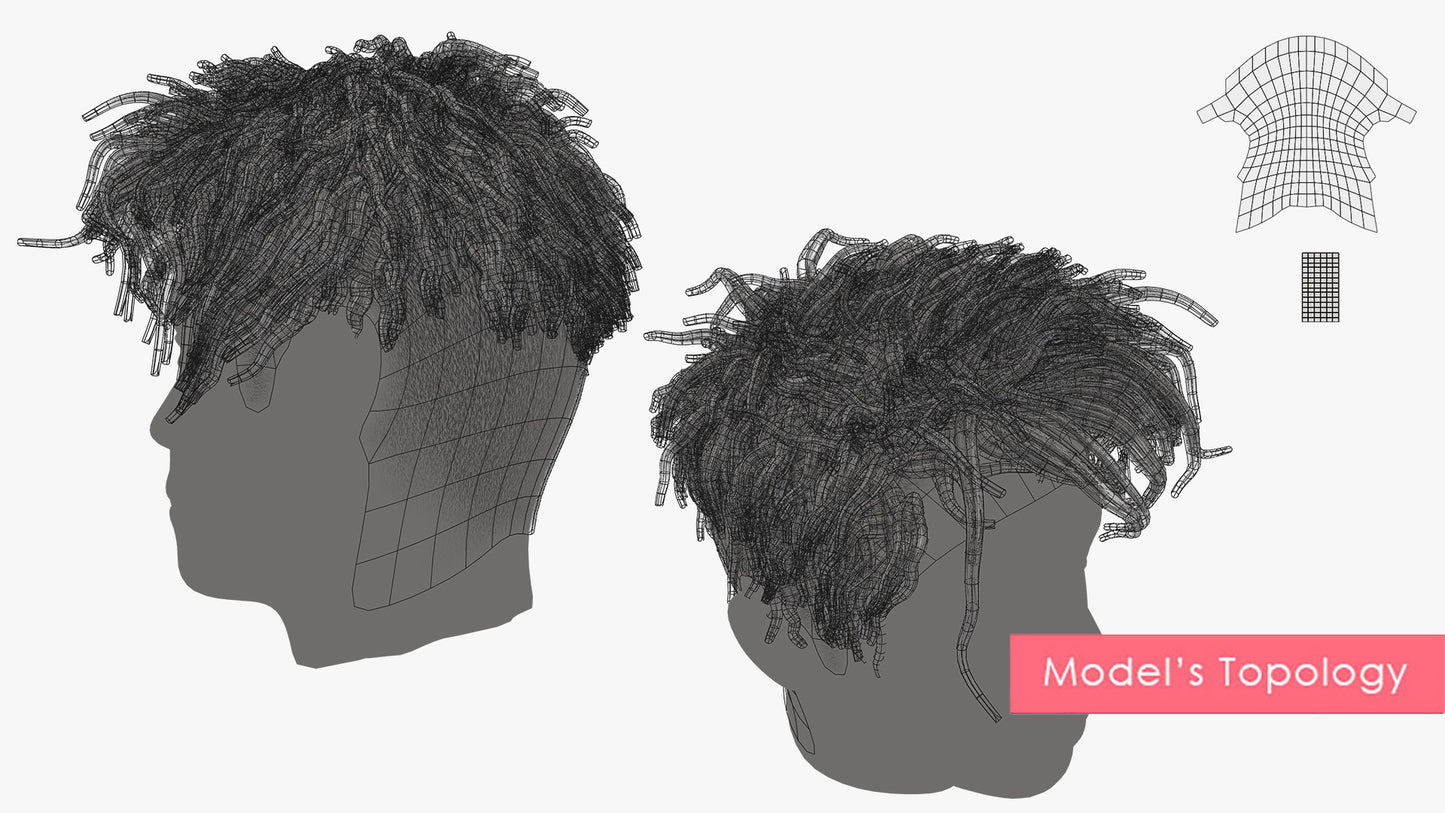 Cool & Messy Back Shaved Hair | Mesh | T4B Wig |