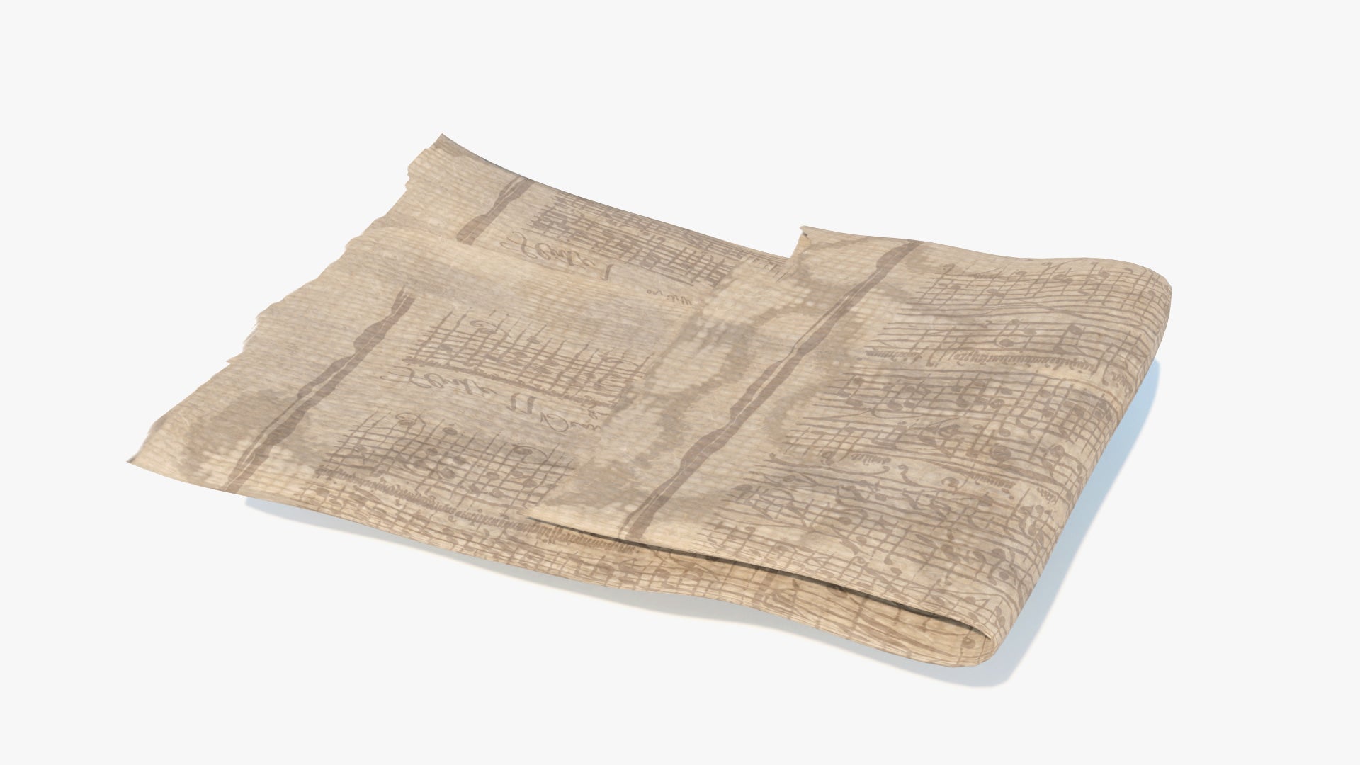 3D model of a folded parchment