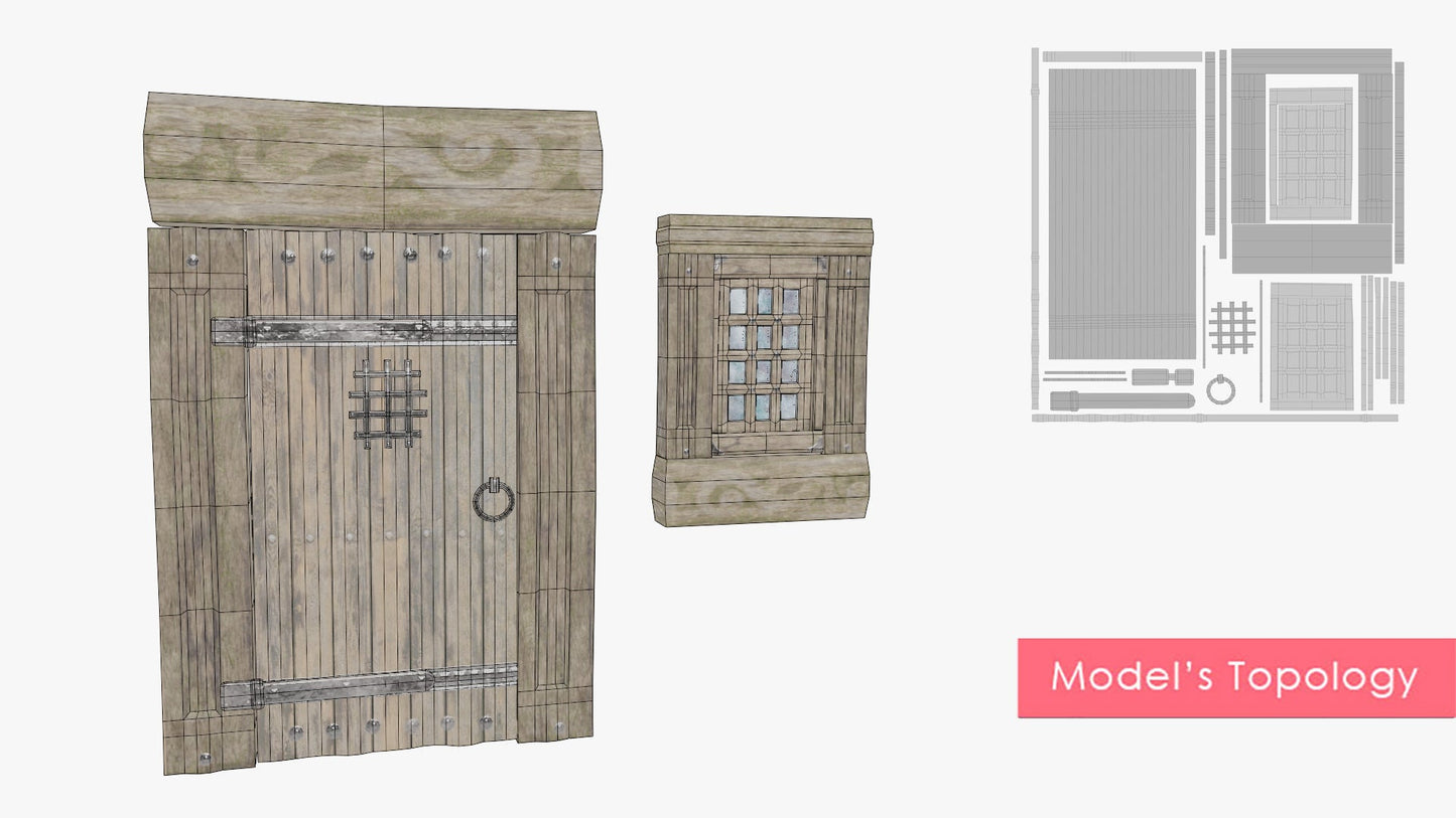 50 Medieval Fantasy Doors & Windows Collection