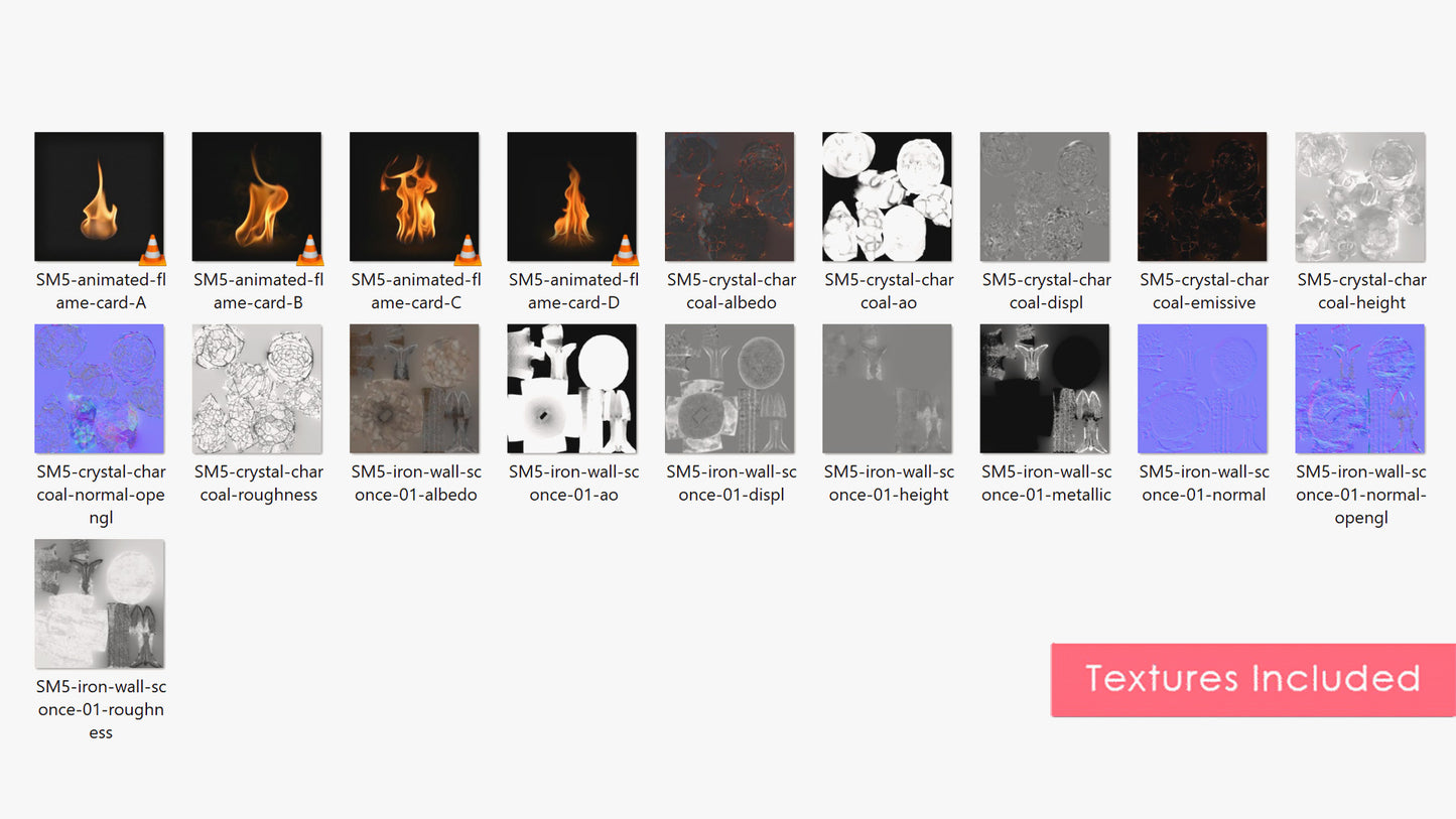 Iron Wall Sconce - 01 (Animated Flame)