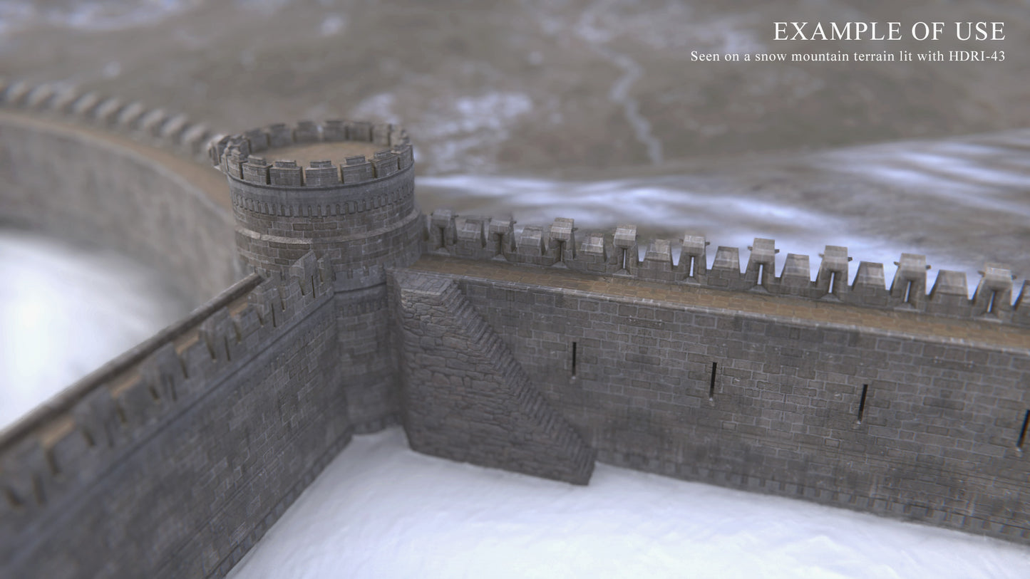 3d model of a medieval castle walls