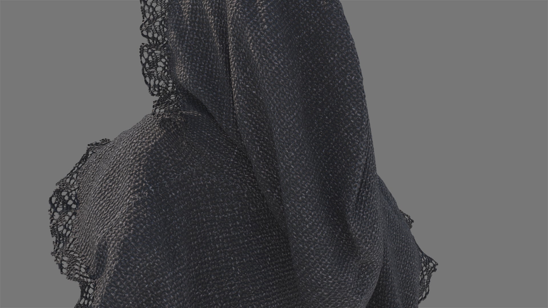 Medieval Fantasy Gothic cloak 3d model with low polycount and PBR textures