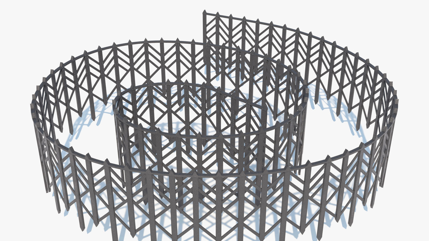 Fancy Yakisugi Fences (Modular)