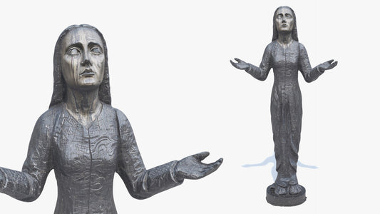 Medieval woman carved statue 3D model game asset pbr lowpoly