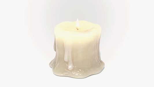 3d model of a melted candle dripping. The model has low polycount, PBR textures and is the perfect game asset for any project