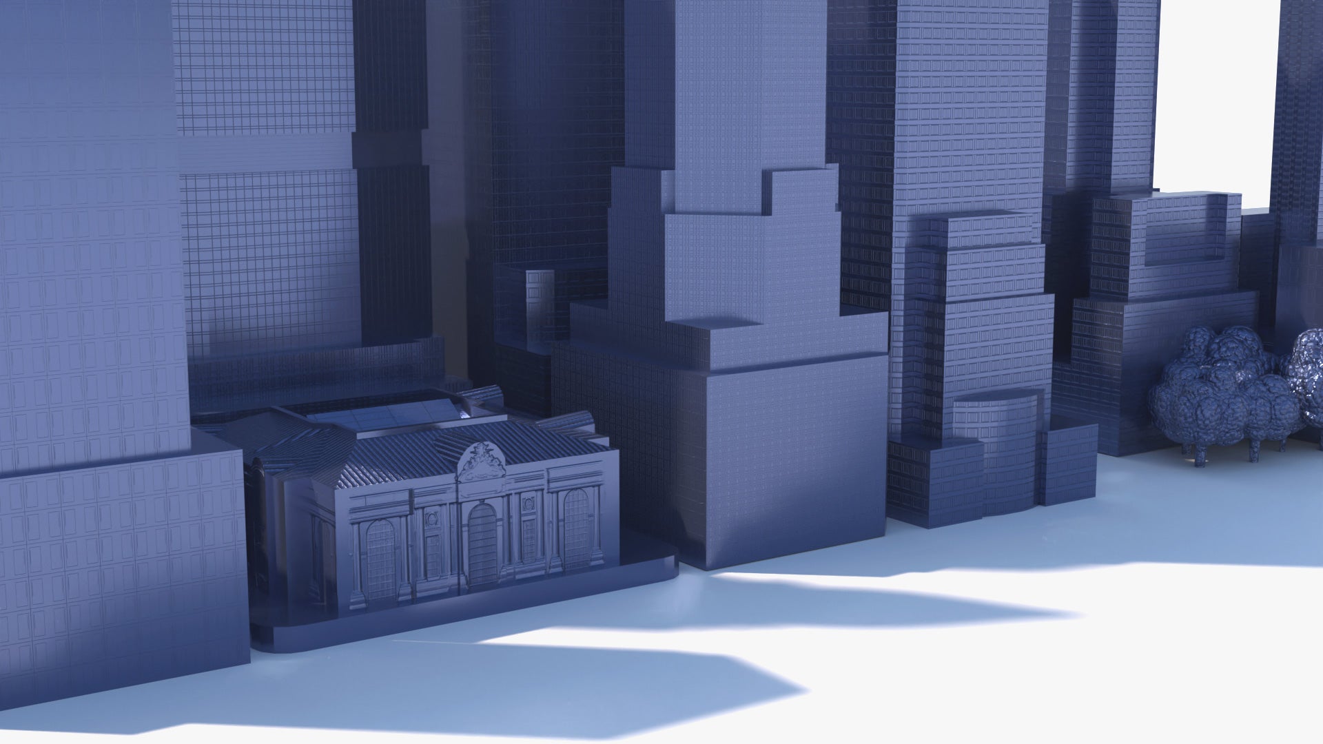 3D model of a miniature New Your City (Manhattan), with all the famous buildings, low polycount and PBR textures.