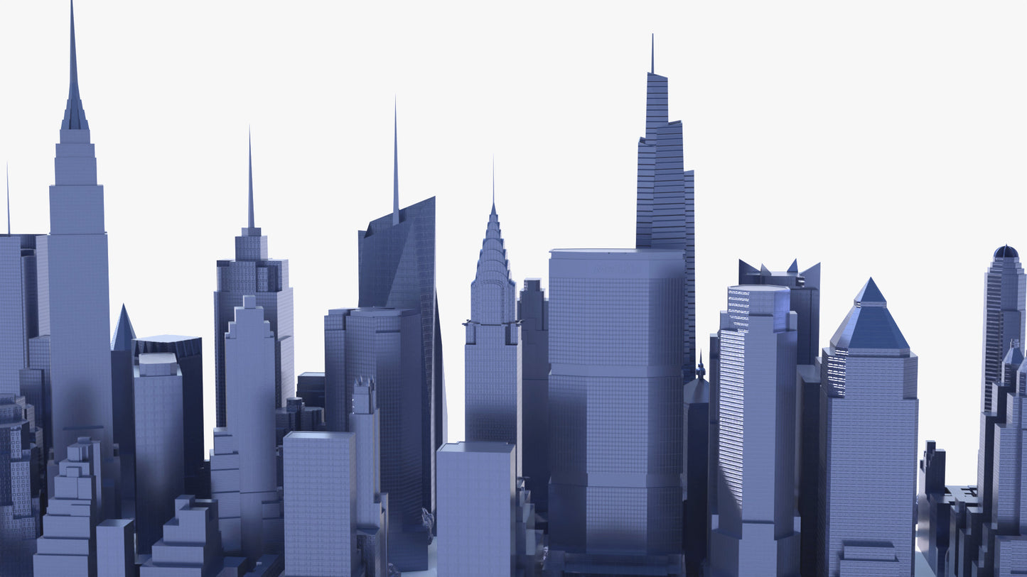 3D model of a miniature New Your City (Manhattan), with all the famous buildings, low polycount and PBR textures.