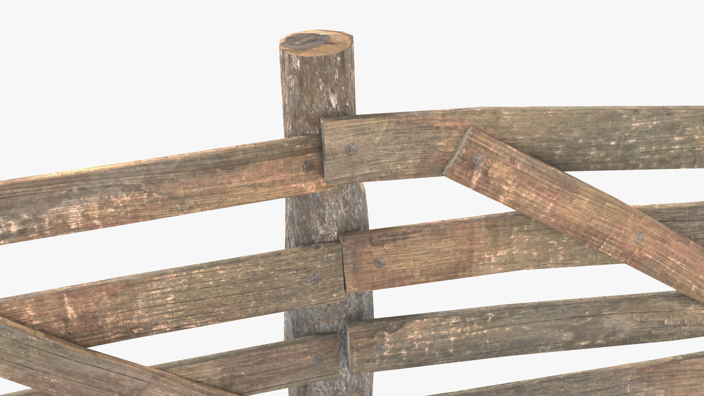 Rough Wooden Fence (Modular)