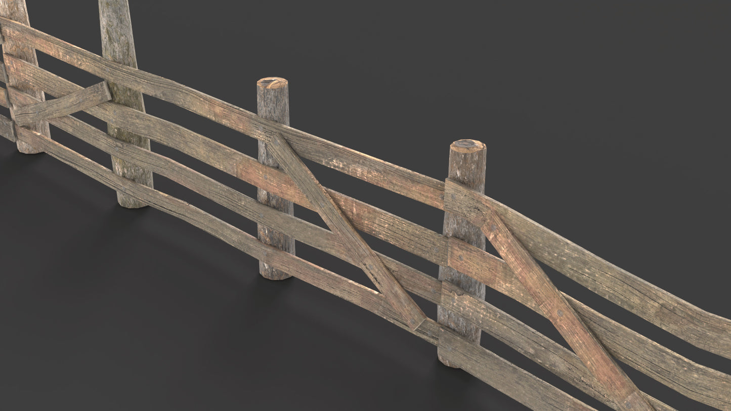 Rough Wooden Fence (Modular)