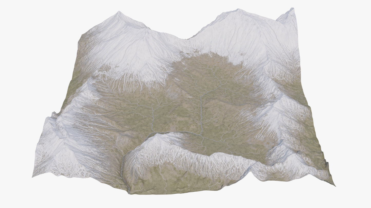 Snowy Mountains Terrain | Infinite Resolution | Game-Ready |