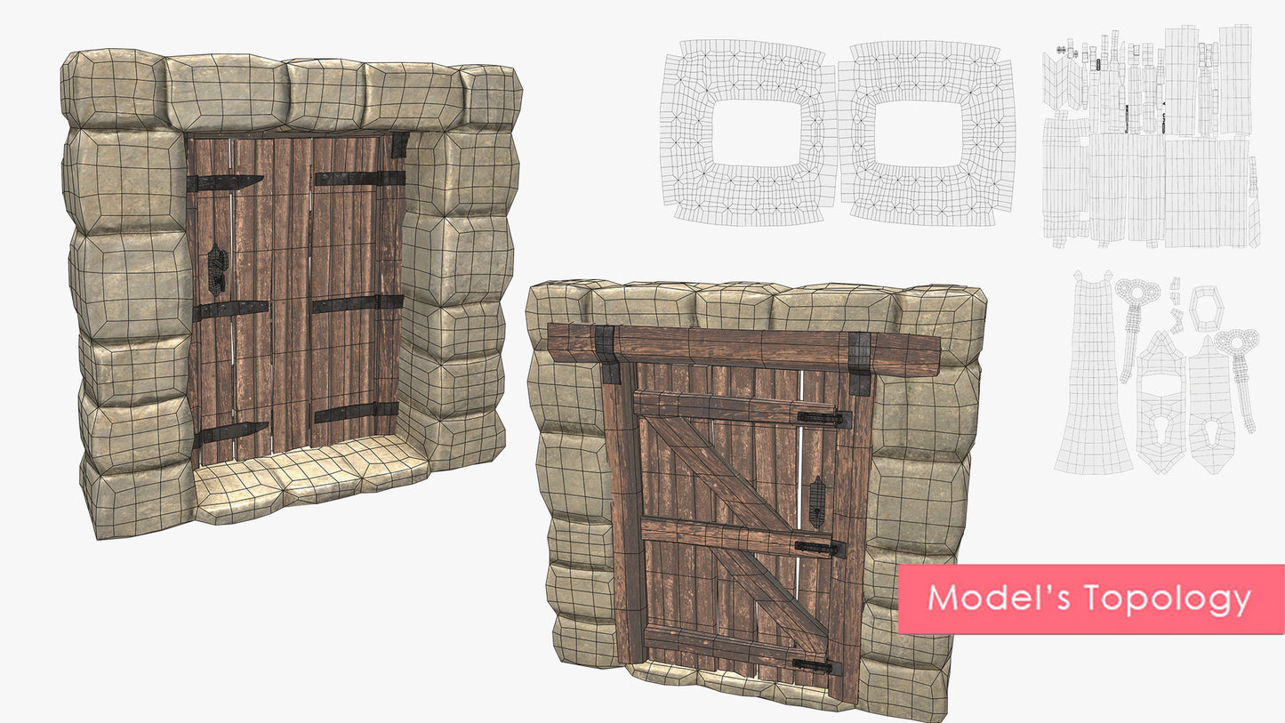 50 Medieval Fantasy Doors & Windows Collection