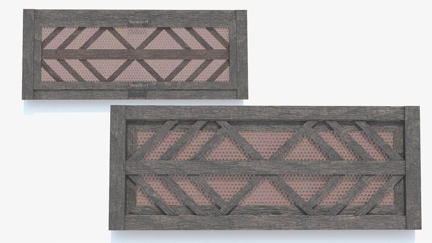 Medieval fantasy window 3D model, lowpoly, game asset