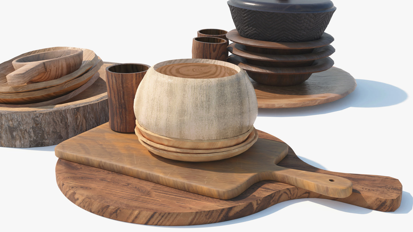 Wooden Plates Set