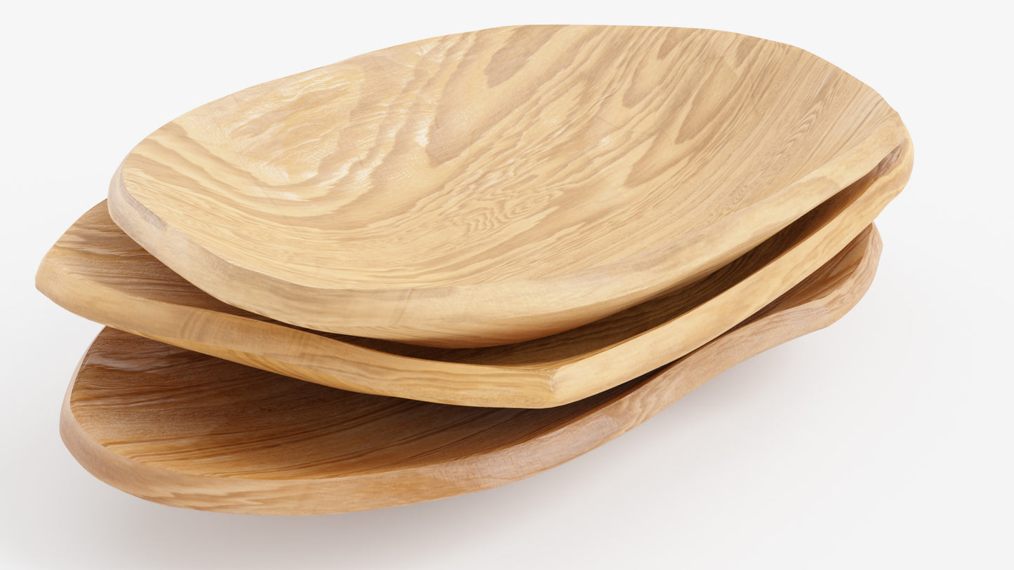 Wooden Asymmetrical Plates