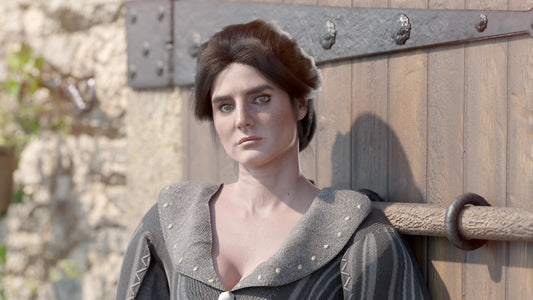 3D character of a medieval-fantasy style woman, made with Transhuman4Blender