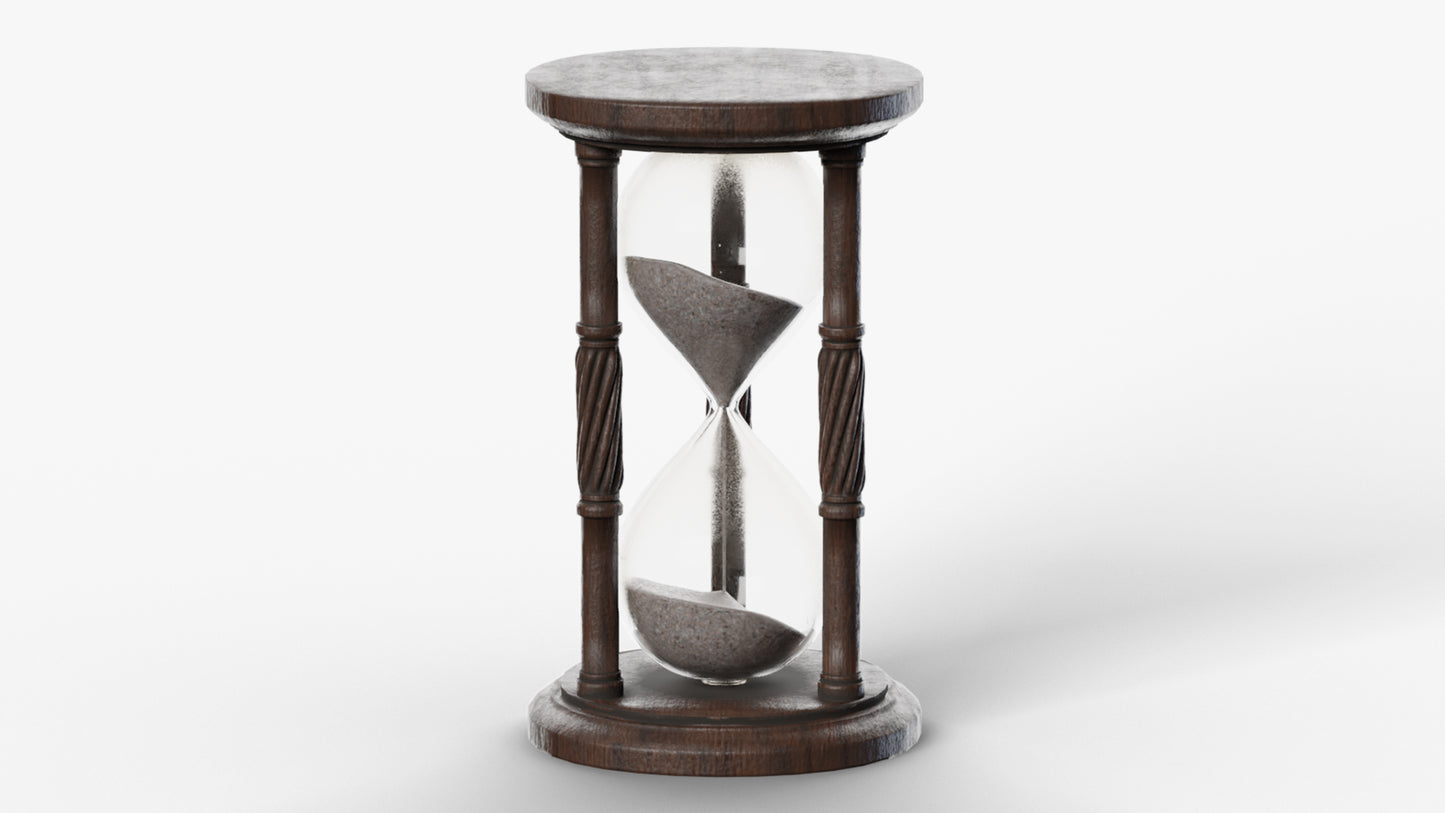 antique hourglass sand 3d model blender obj