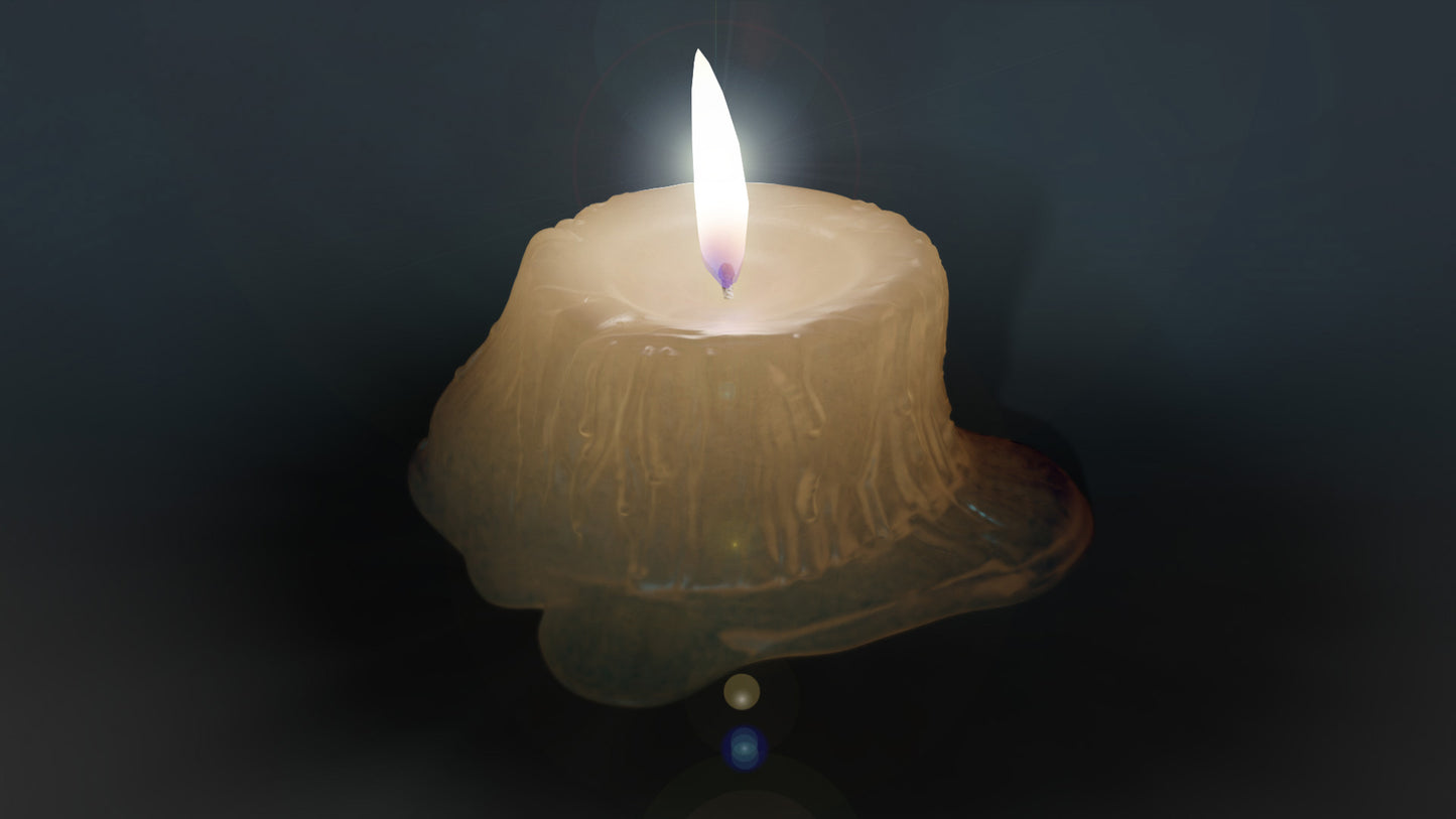 melted candle mesh flame 3d model blender obj