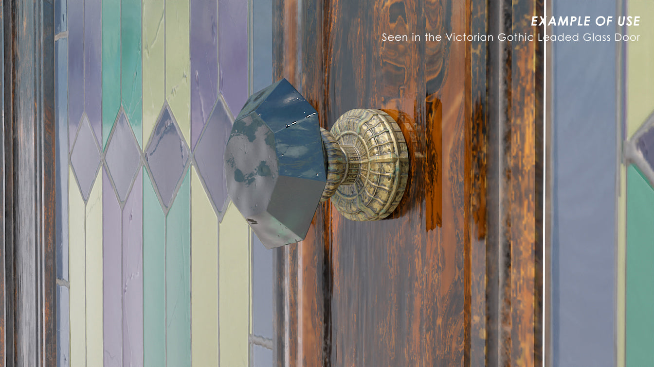 Victorian glass knob 3d model for Blender and OBJ with low polycount and PBR textures