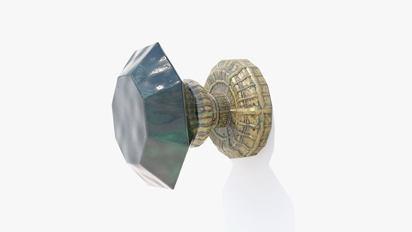 Victorian glass knob 3d model for Blender and OBJ with low polycount and PBR textures
