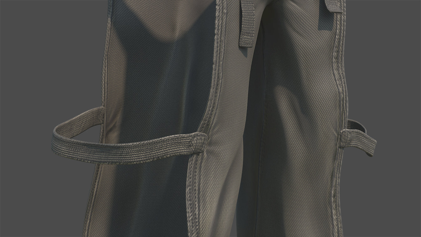 Hakama pants japanese style low poly 3d model for Blender and OBj with PBr textures