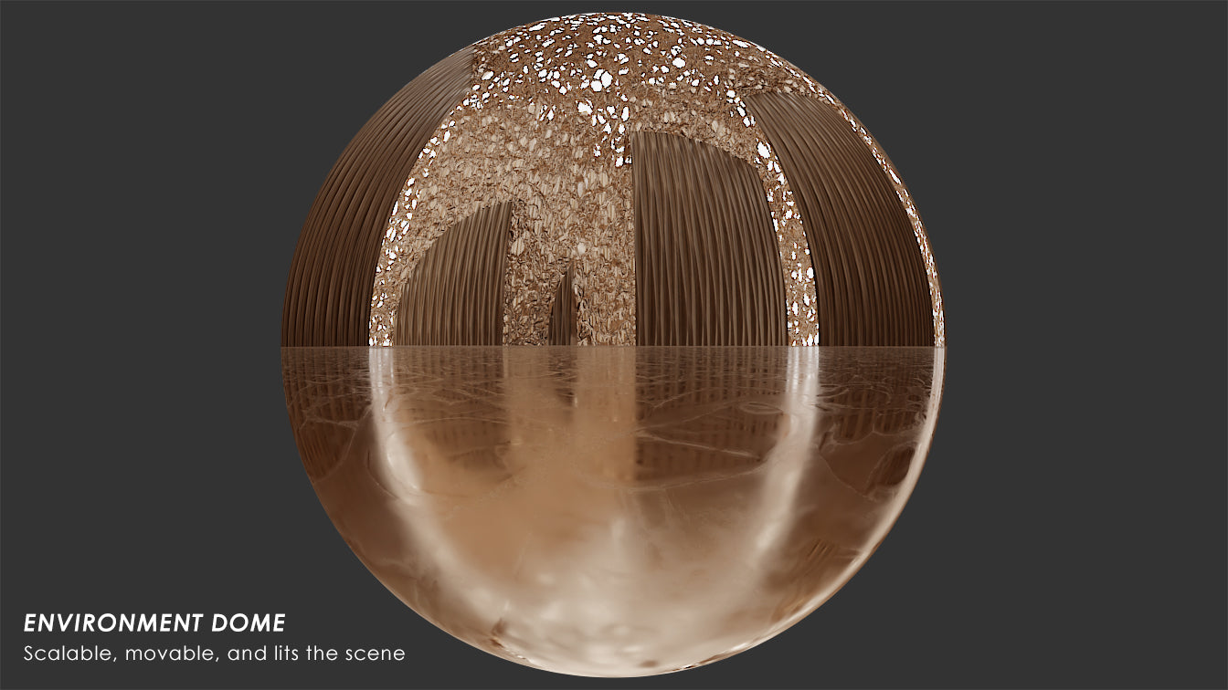 HDRI-37: Copper Voronoi Cage | Env. Dome |