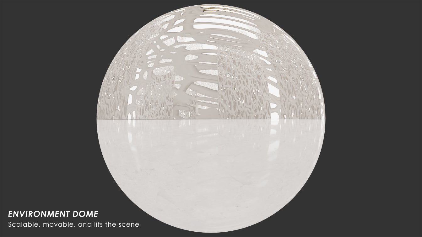 HDRI-40: White Voronoi Structure | Env. Dome |