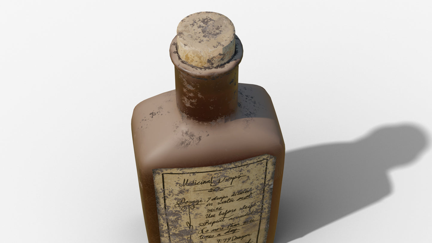 antique medicine bottle medieval 3d model blender obj