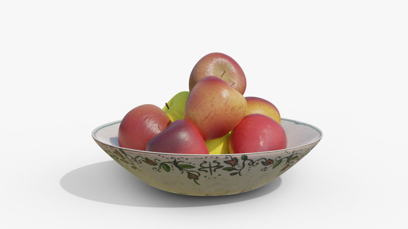 bowl of apples 3d model blender obj