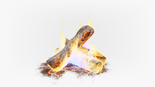 campfire burning logs animated 3d model blender obj