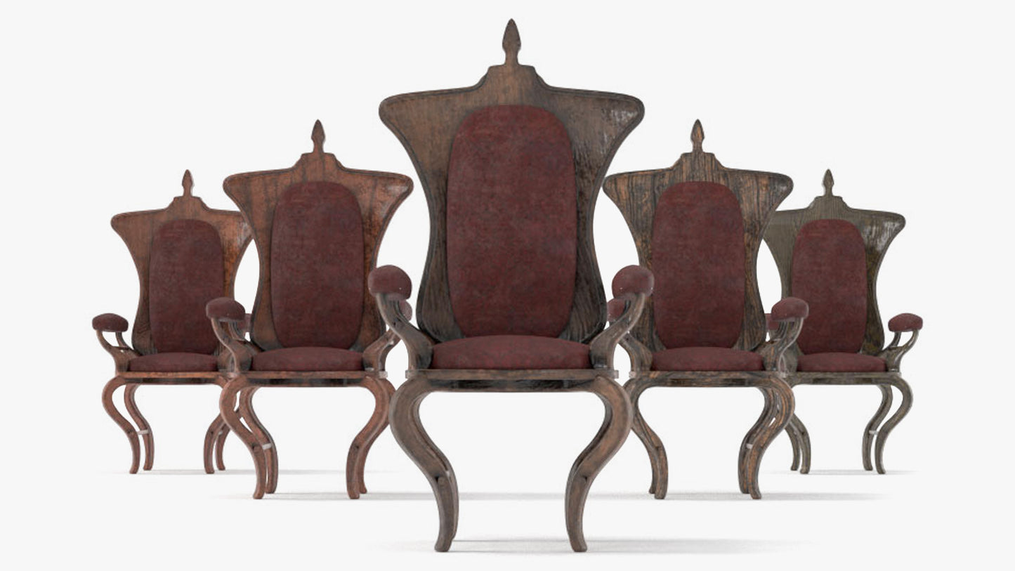 medieval throne edwardian style 3d model blender obj