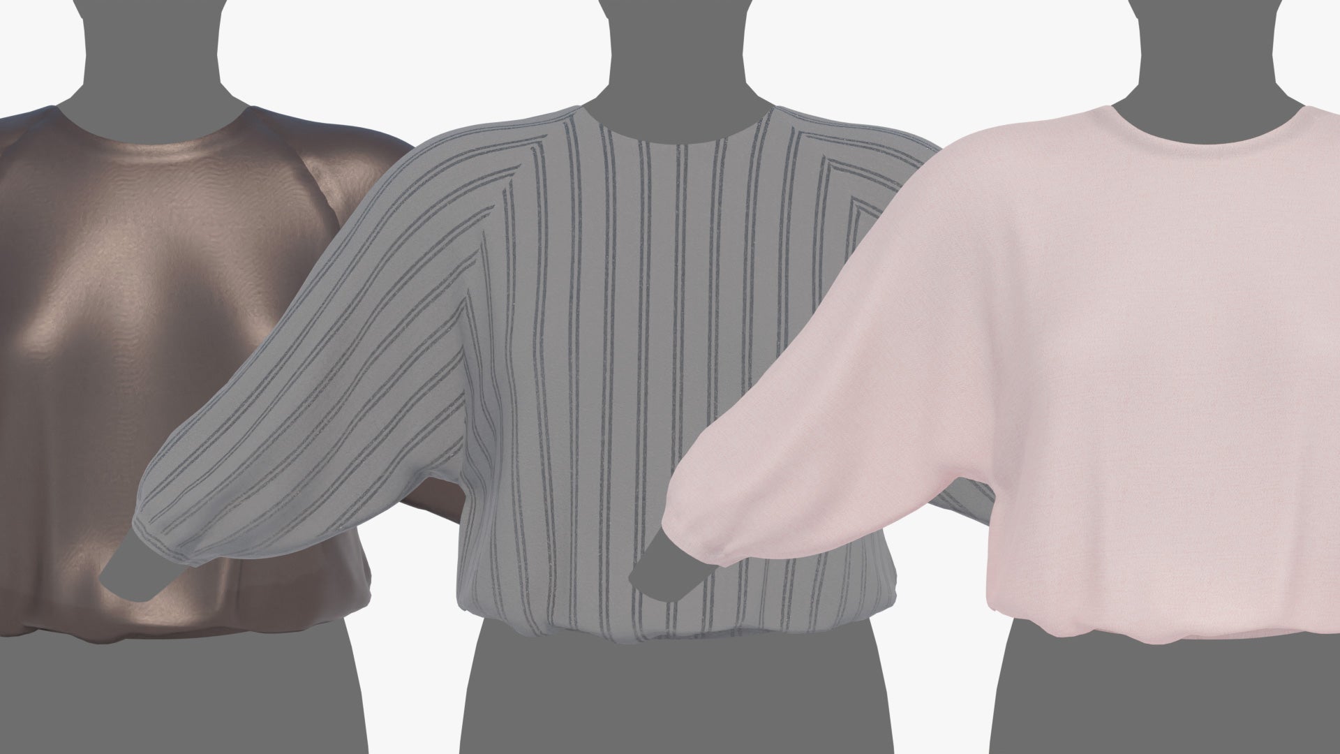 Elegant business woman satin shirt 3d model for Blender and OBJ, daz3d, unity, unreal, low-poly PBR game asset