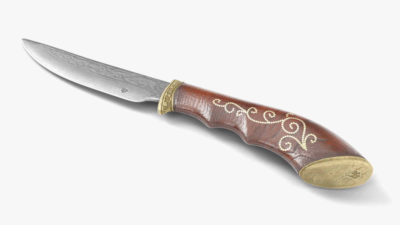 hunting knife medieval weapon 3d model blender obj PBR