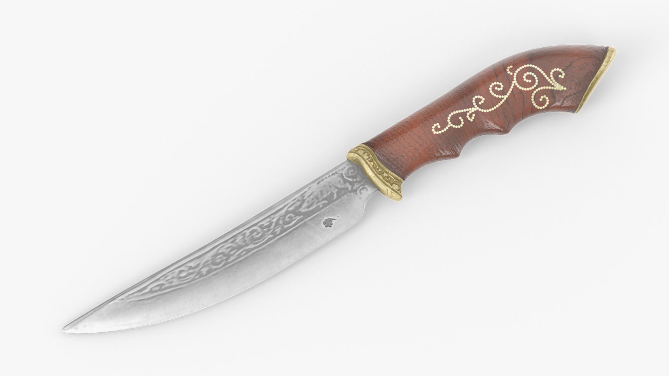 hunting knife medieval weapon 3d model blender obj PBR