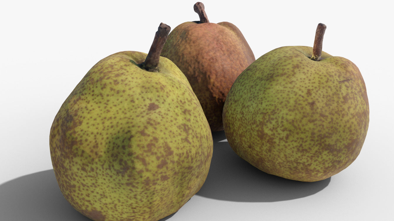 La France pears golden PBR 3d model for blender and OBJ