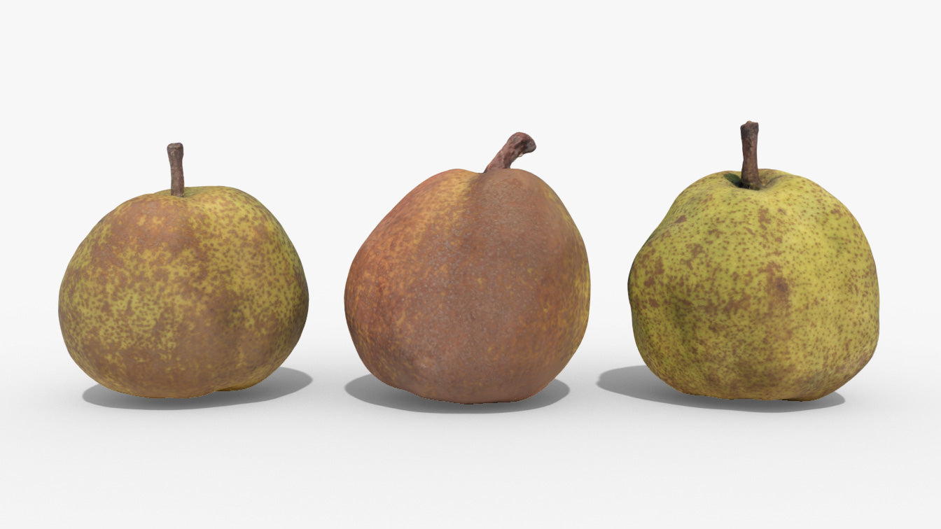 La France pears golden PBR 3d model for blender and OBJ